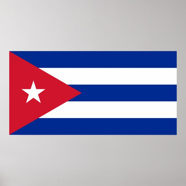 Poster Drapeau mondial de Cuba (Devant)