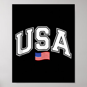 Poster Drapeau national américain des États-Unis 4 juille