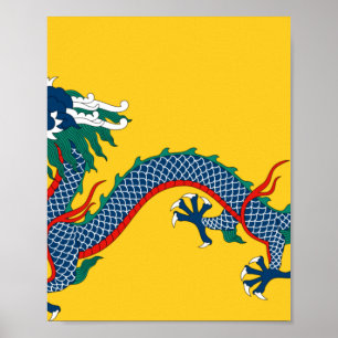 Poster Drapeau national de dragon de Chine impériale
