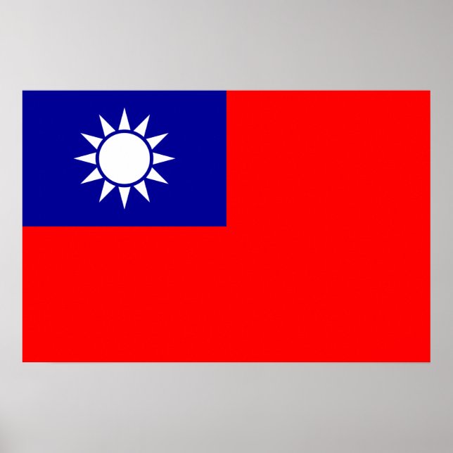 Poster Drapeau national de Taïwan République de Chine, Dr (Devant)