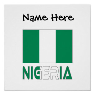Poster Drapeau nigérian Nigéria Personnalisation noire