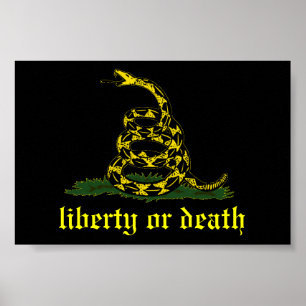 Poster drapeau noir Gadsden pour la liberté ou la mort