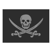Drapeau noir gris Jolly roger pirate
