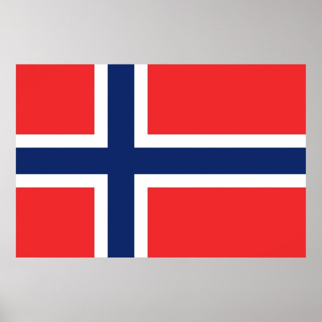 Poster Drapeau Norvège (Devant)