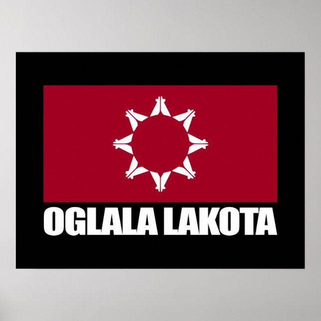 Poster Drapeau Oglala Lakota (Devant)