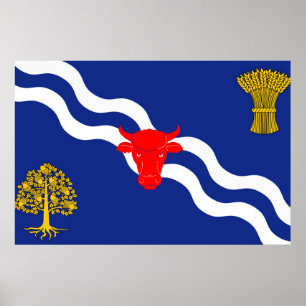 Poster Drapeau Oxfordshire oxford england province symbol