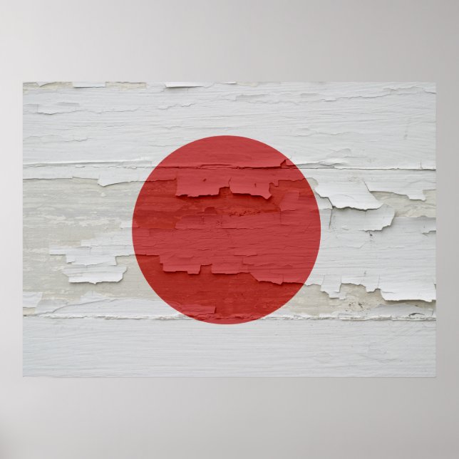 Poster Drapeau Patiné du Japon (Devant)