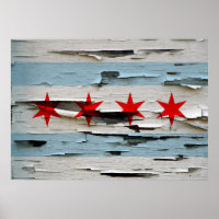 drapeau Patiné vintage de Chicago