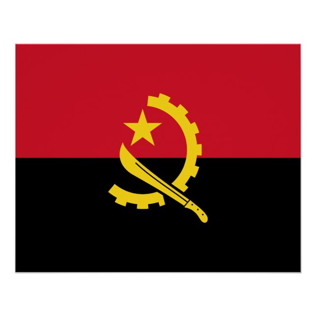 Poster Drapeau patriotique angolais (Devant)
