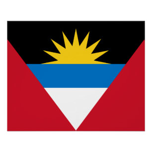 Poster Drapeau patriotique d'Antigua-et-Barbuda