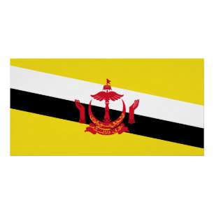 Poster Drapeau patriotique de Brunei