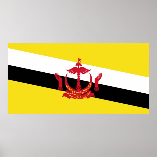 Poster Drapeau patriotique du Brunei (Devant)