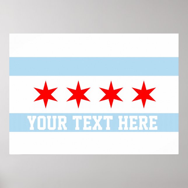 Poster Drapeau personnalisé de Chicago (Devant)