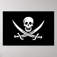 Drapeau pirate crâne épées croisées