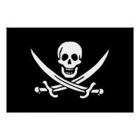 Drapeau pirate crâne épées croisées