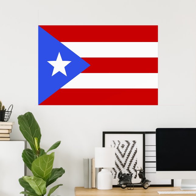 Poster Drapeau Porto Rico (Bureau à domicile)