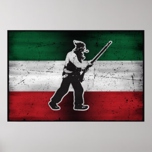 Poster Drapeau Québec Vieux Patriote Henri Julien érodé