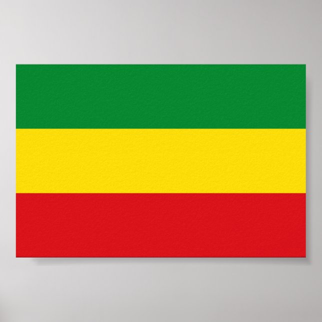 Poster Drapeau rastafarien Rasta Ethiopie (Devant)