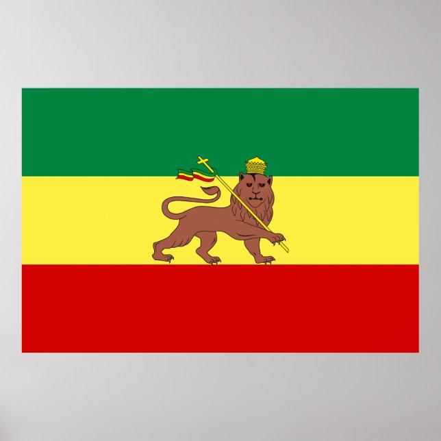 Poster Drapeau rastafarien (Rastafarianisme) (Rasta) (Devant)