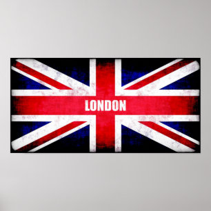 Poster Drapeau rétro Angleterre / Union Jack