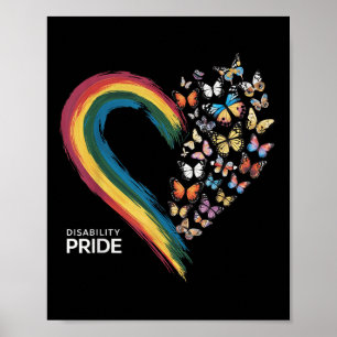 Poster Drapeau Rétro de Fierté de Handicap Mois de la Fie