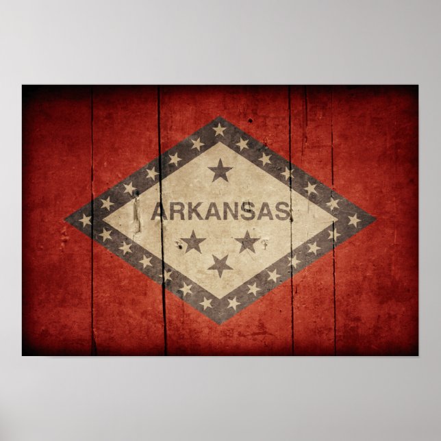 Poster Drapeau robuste de l'Arkansas (Devant)