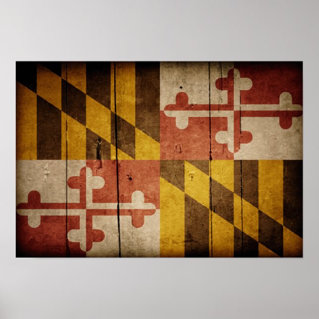 Poster Drapeau robuste du Maryland (Devant)