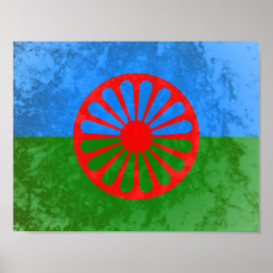 Poster Drapeau romani