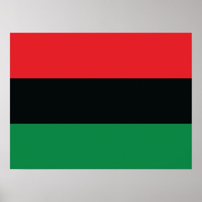 Poster Drapeau Rouge, Noir et Vert (Devant)