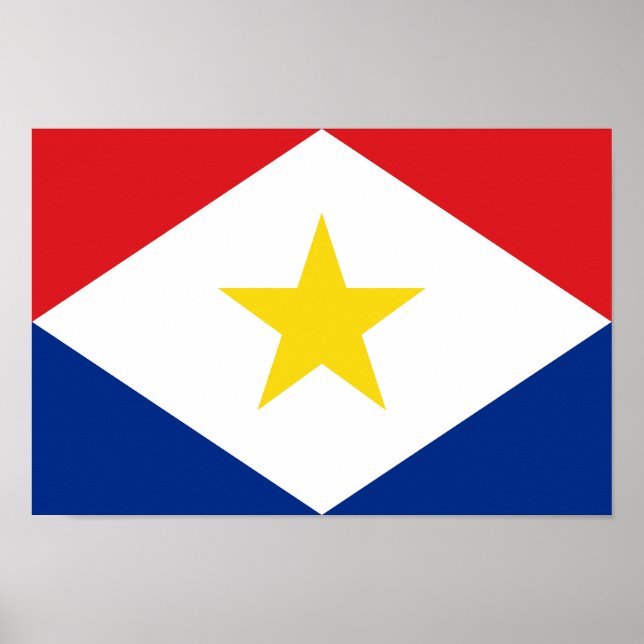 Poster Drapeau Saba (Devant)