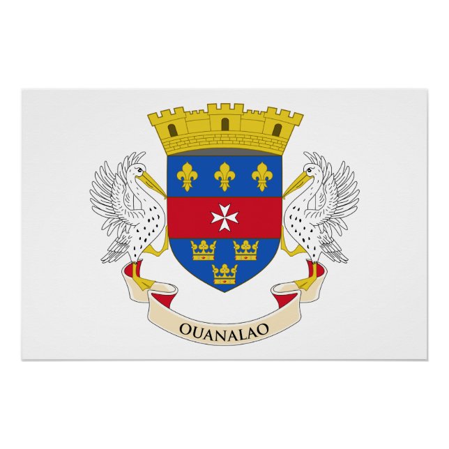 Poster Drapeau Saint-Barthélemy (Devant)