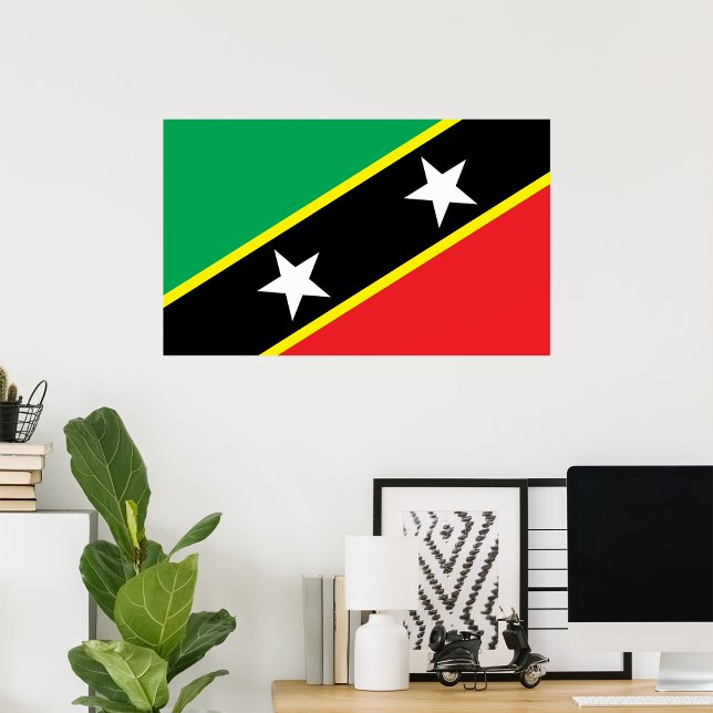 Poster Drapeau Saint-Kitts-Et-Nevis (Créateur téléchargé)