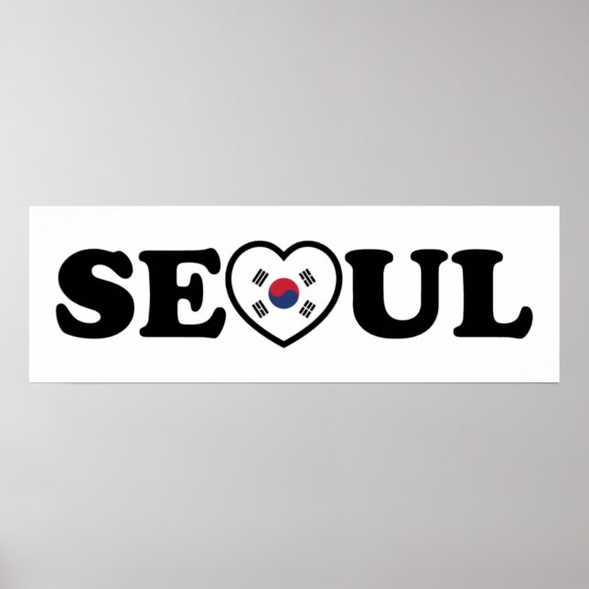 Poster Drapeau Seoul Love Heart Taegeukgi (Devant)