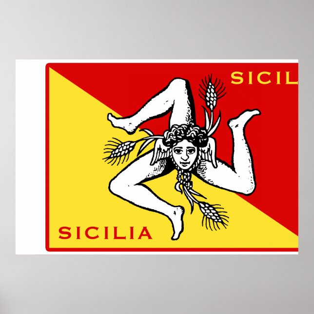 Poster Drapeau sicilien (Devant)