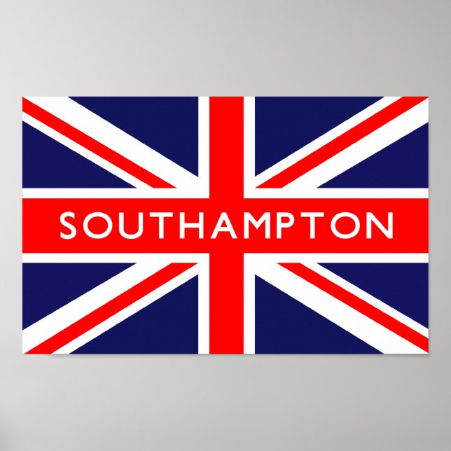 Poster Drapeau Southampton UK (Devant)