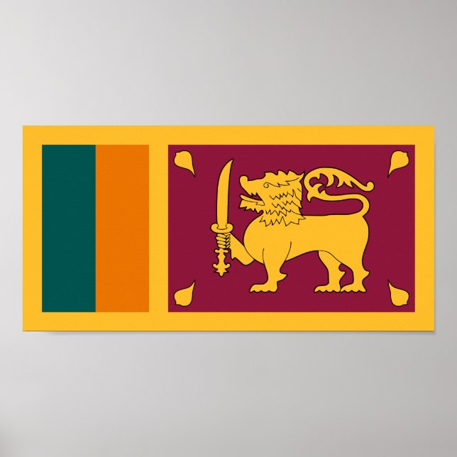 Poster Drapeau Sri Lanka (Devant)