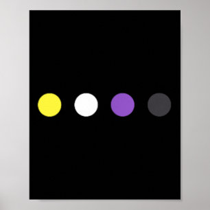 Poster Drapeau subtil non binaire Dots Enby Fierté Trans