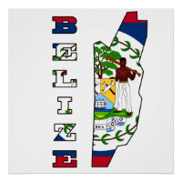 Drapeau sur la carte de Belize