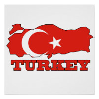 Drapeau sur la carte de la Turquie
