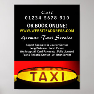 Poster Drapeau Taxi allemand publicité