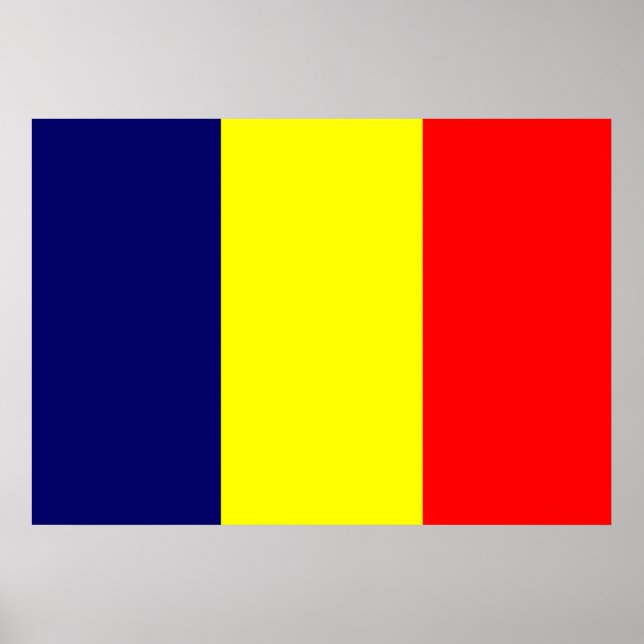 Poster Drapeau Tchad (Devant)