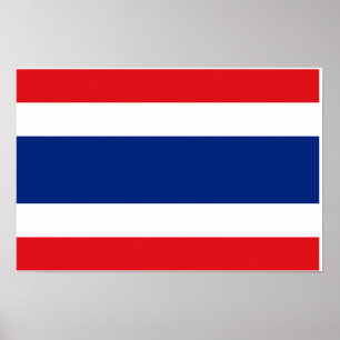 Poster Drapeau Thaïlande