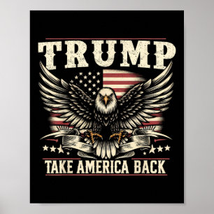 Poster Drapeau Trump 2024 États-Unis Reprendre l'Amérique