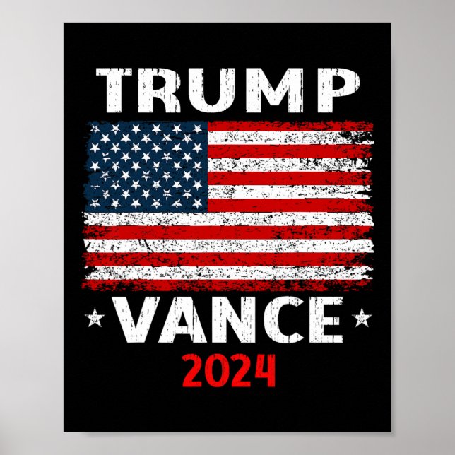 Poster Drapeau Trump Vance 2024 Vp Vice-Président (Devant)