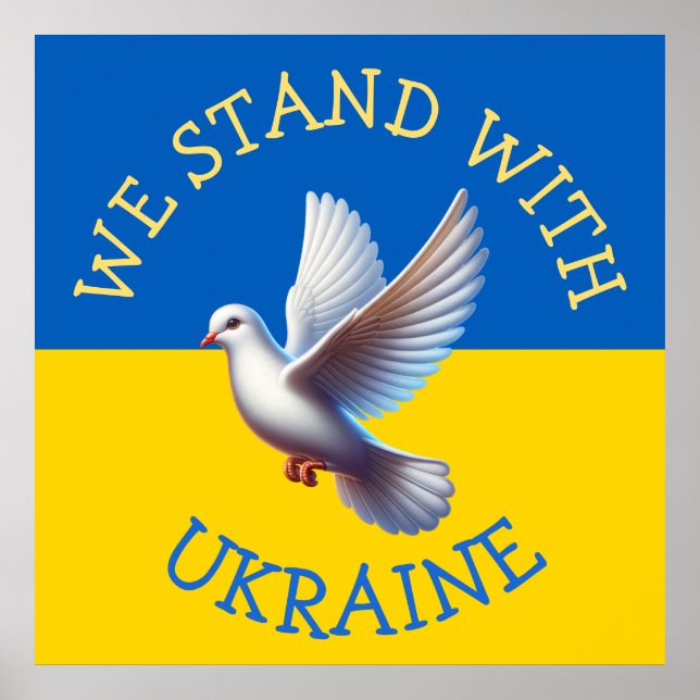 Poster Drapeau Ukraine | Je suis avec l'Ukraine (Devant)