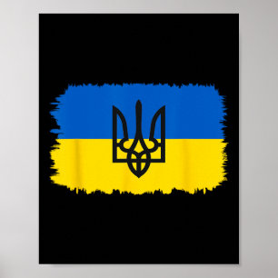 Poster Drapeau Ukraine Ukrainien Fierté de l'Ukraine Cœur