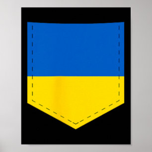 Poster Drapeau ukrainien avec poche de drapeau ukrainien