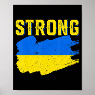 Poster Drapeau Ukrainien Avec Ukraine Femmes Hommes Rétro