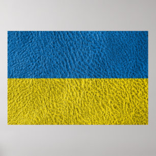 Poster Drapeau ukrainien en cuir