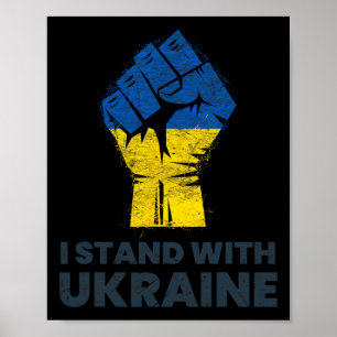 Poster Drapeau ukrainien - Je suis avec le drapeau de l'U